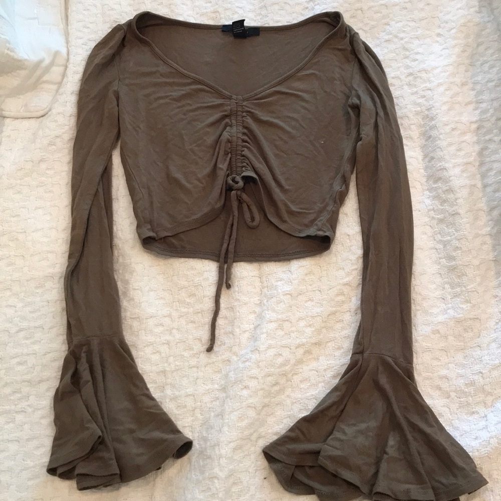 Forever 21 Long-sleeved Crop Top